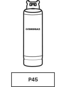 cilindro de gás p45 consigaz